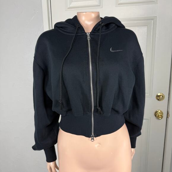 Nike Tops - Nike HJ0940 Oversized Cropped Sweatshirt XS Pheonix Full zip Hooded Hoodie X3-15